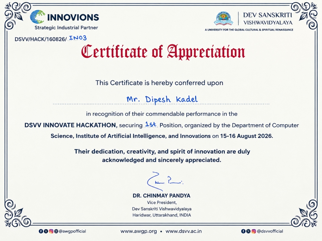 DSVV Innovate Hackathon
